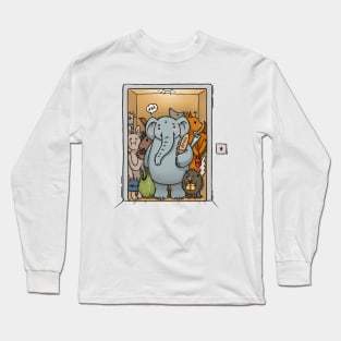 Overloaded elevator with animal Long Sleeve T-Shirt